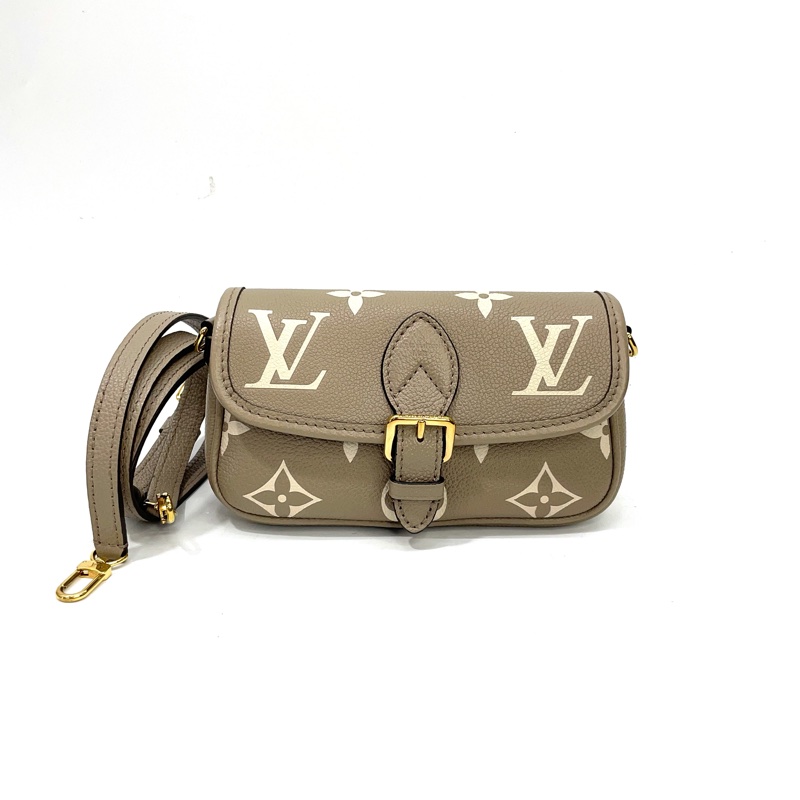 LV 斑鳩灰牛皮金釦Nano Diane手提斜背包 M83300-0