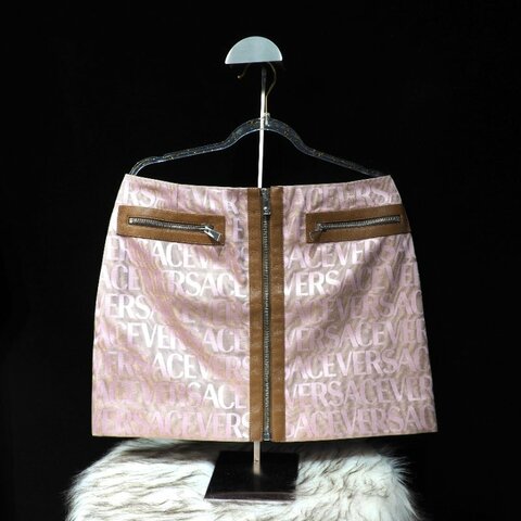 未使用 VERSACE Allover 粉紅色短裙