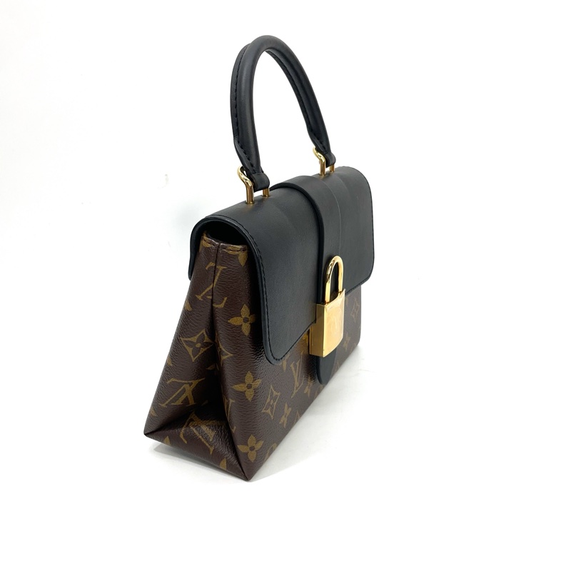 LV 原花拼黑牛皮LockyBB鎖頭手提斜背包 M44141-2