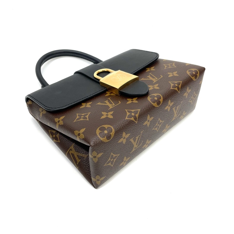 LV 原花拼黑牛皮LockyBB鎖頭手提斜背包 M44141-5