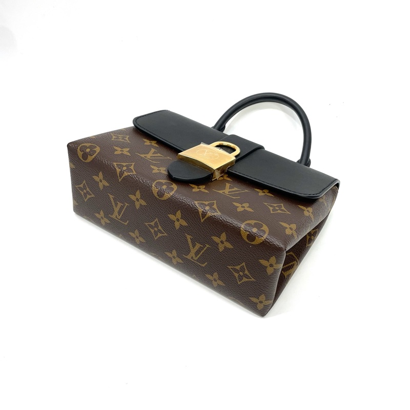 LV 原花拼黑牛皮LockyBB鎖頭手提斜背包 M44141-6