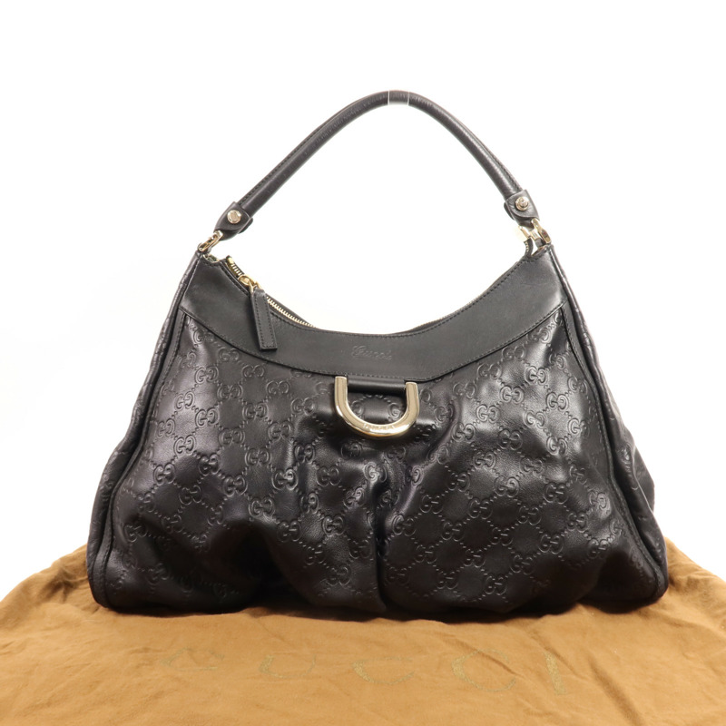 GUCCI 牛皮皮革Shoulder Bag金扣肩背袋-16