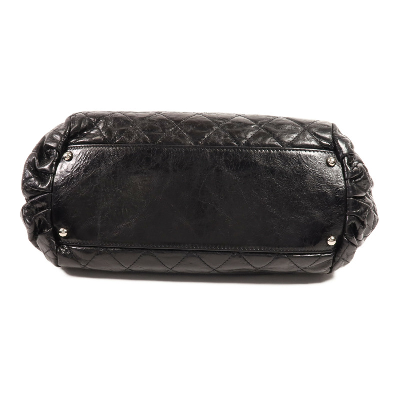 CHANEL 牛皮皮革Chain Shoulder銀扣手挽肩背兩用袋-3