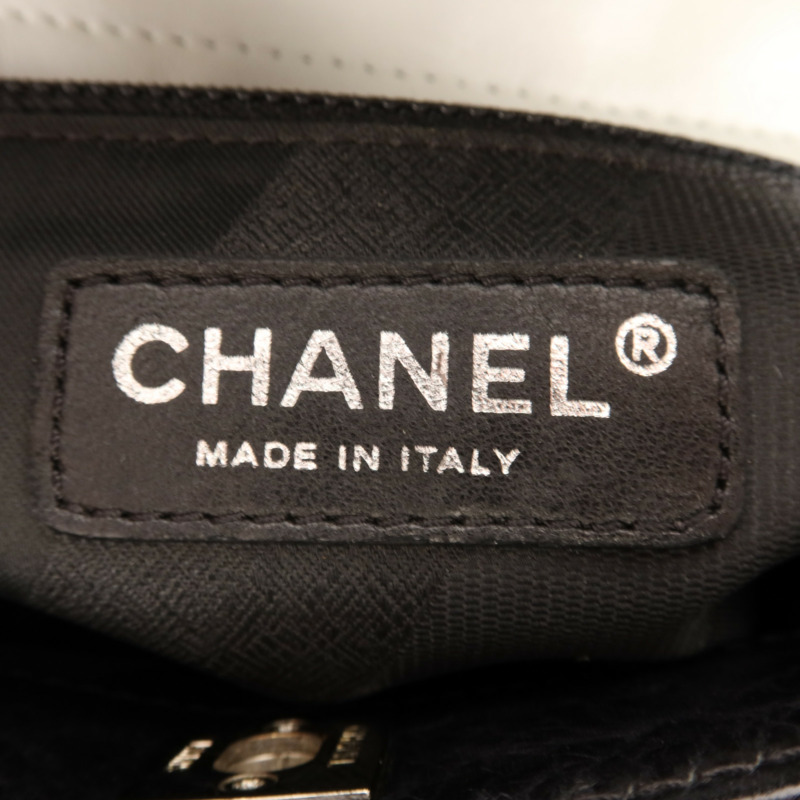 CHANEL 牛皮皮革Chain Shoulder銀扣手挽肩背兩用袋-10