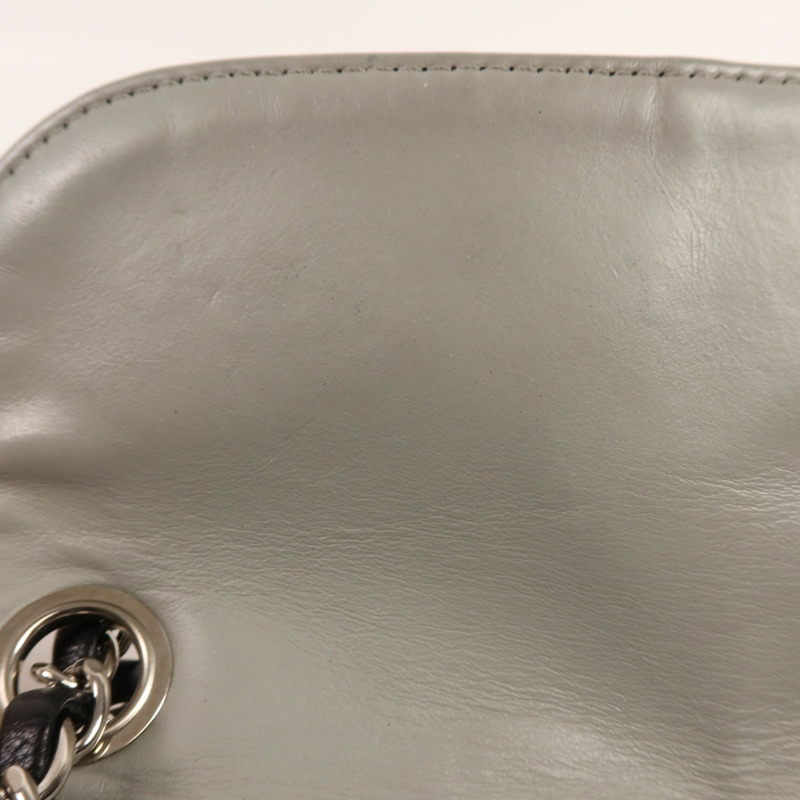 CHANEL 牛皮皮革Chain Shoulder銀扣手挽肩背兩用袋-14