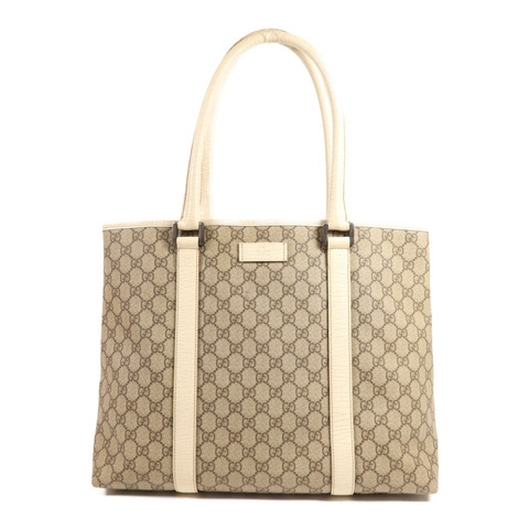 GUCCI 塗層帆布Tote Bag銀扣肩背袋