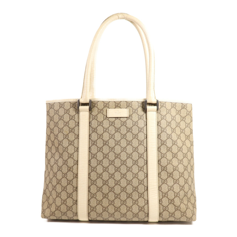 GUCCI 塗層帆布Tote Bag銀扣肩背袋-0