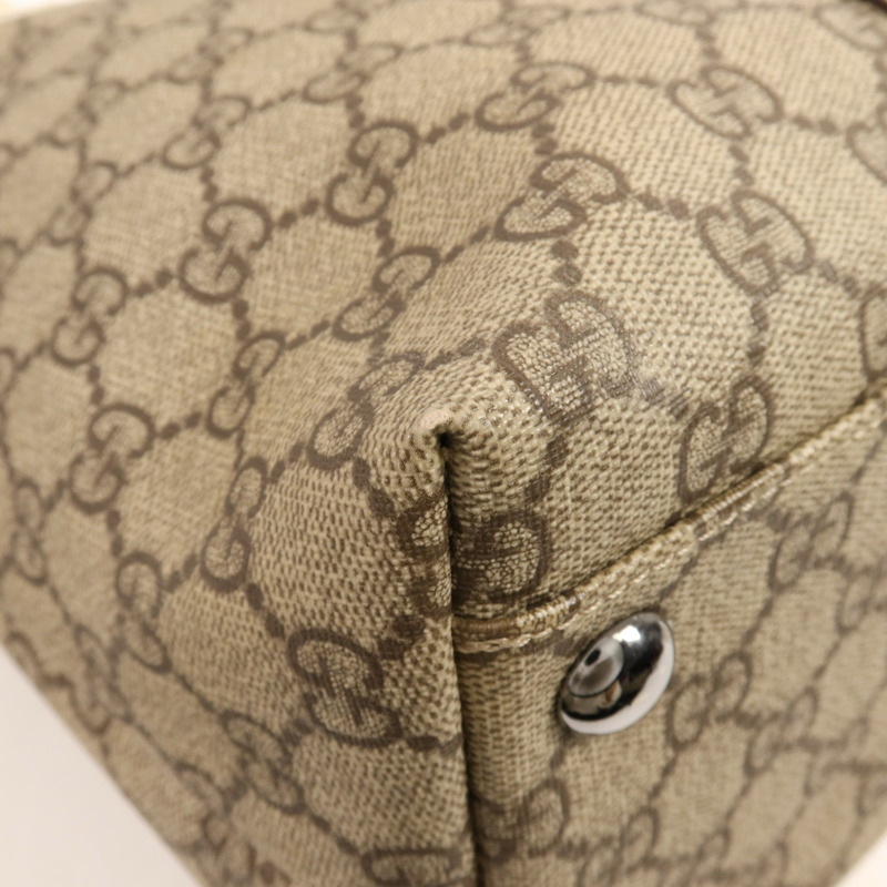 GUCCI 塗層帆布Tote Bag銀扣肩背袋-6