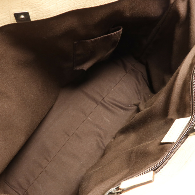 GUCCI 塗層帆布Tote Bag銀扣肩背袋-9