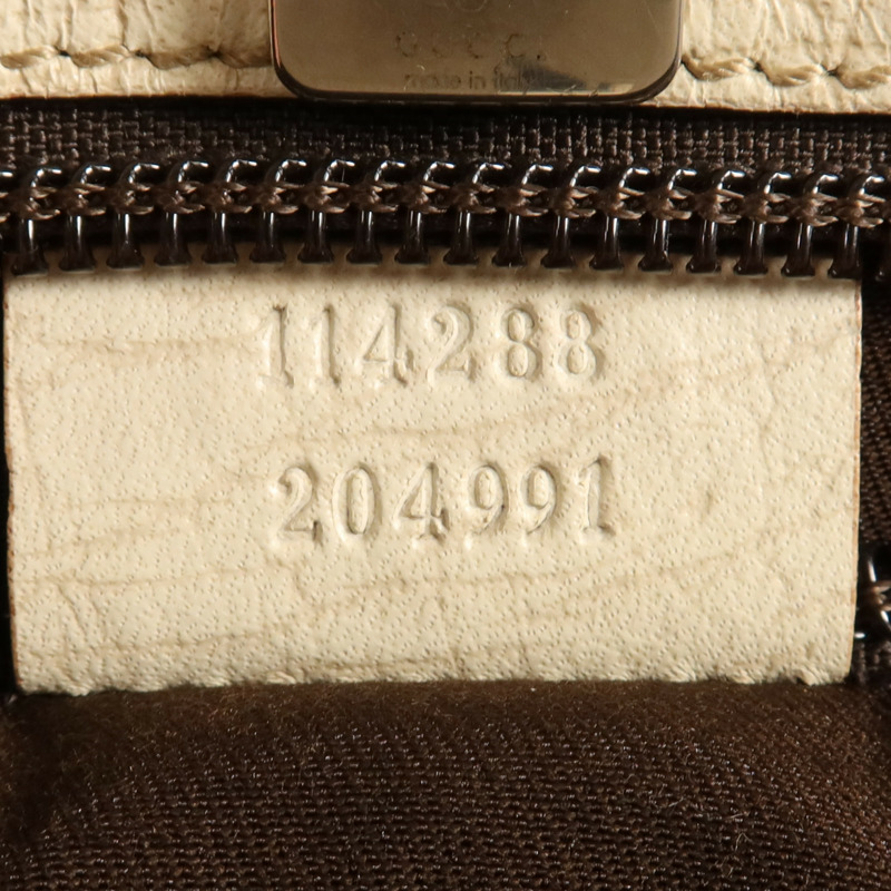 GUCCI 塗層帆布Tote Bag銀扣肩背袋-11