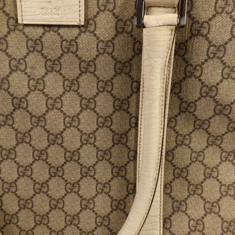 GUCCI 塗層帆布Tote Bag銀扣肩背袋-17