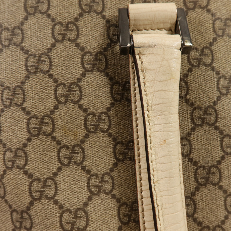 GUCCI 塗層帆布Tote Bag銀扣肩背袋-18