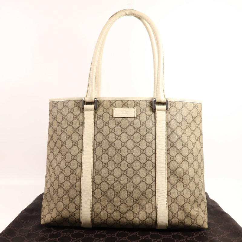 GUCCI 塗層帆布Tote Bag銀扣肩背袋-19