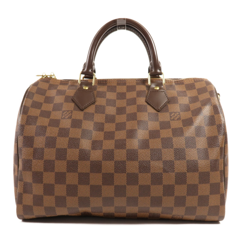 LOUIS VUITTON Damier Speedy Bandouliere 30金扣手挽肩背兩用袋-1