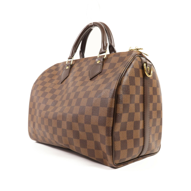 LOUIS VUITTON Damier Speedy Bandouliere 30金扣手挽肩背兩用袋-2