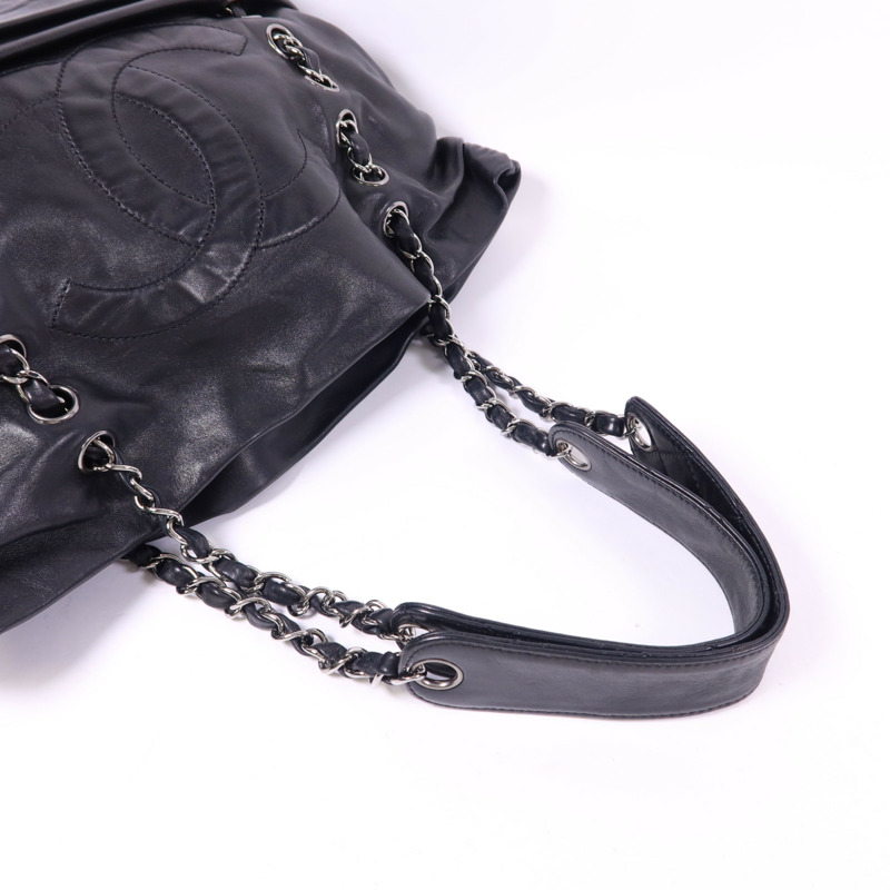 CHANEL 羊皮皮革Chain Shoulder Bag銀扣肩背袋-8