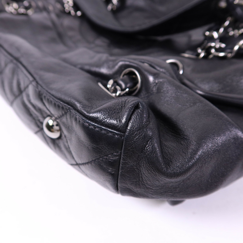 CHANEL 羊皮皮革Chain Shoulder Bag銀扣肩背袋-13