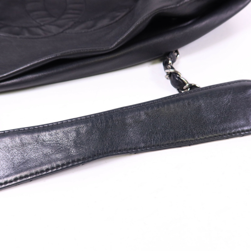 CHANEL 羊皮皮革Chain Shoulder Bag銀扣肩背袋-17