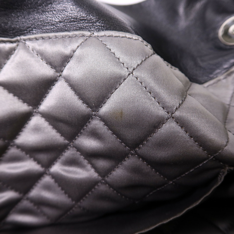 CHANEL 羊皮皮革Chain Shoulder Bag銀扣肩背袋-19