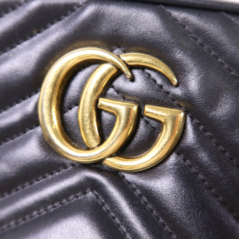 GUCCI 牛皮皮革GG Marmont Shoulder Bag金扣肩背袋-9