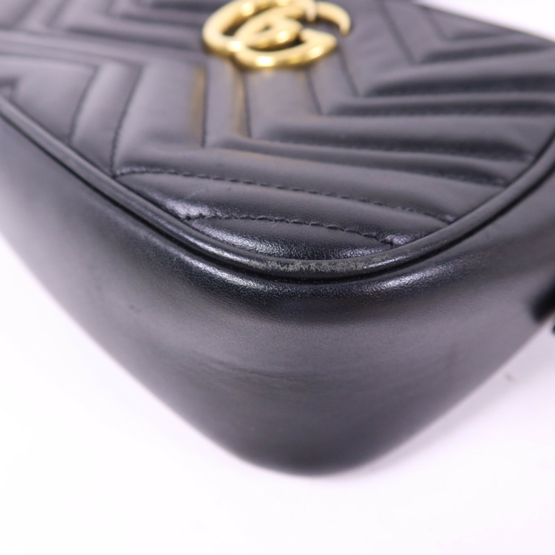 GUCCI 牛皮皮革GG Marmont Shoulder Bag金扣肩背袋-11