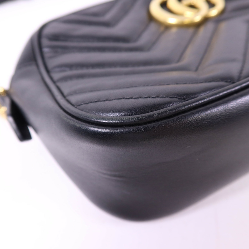 GUCCI 牛皮皮革GG Marmont Shoulder Bag金扣肩背袋-12