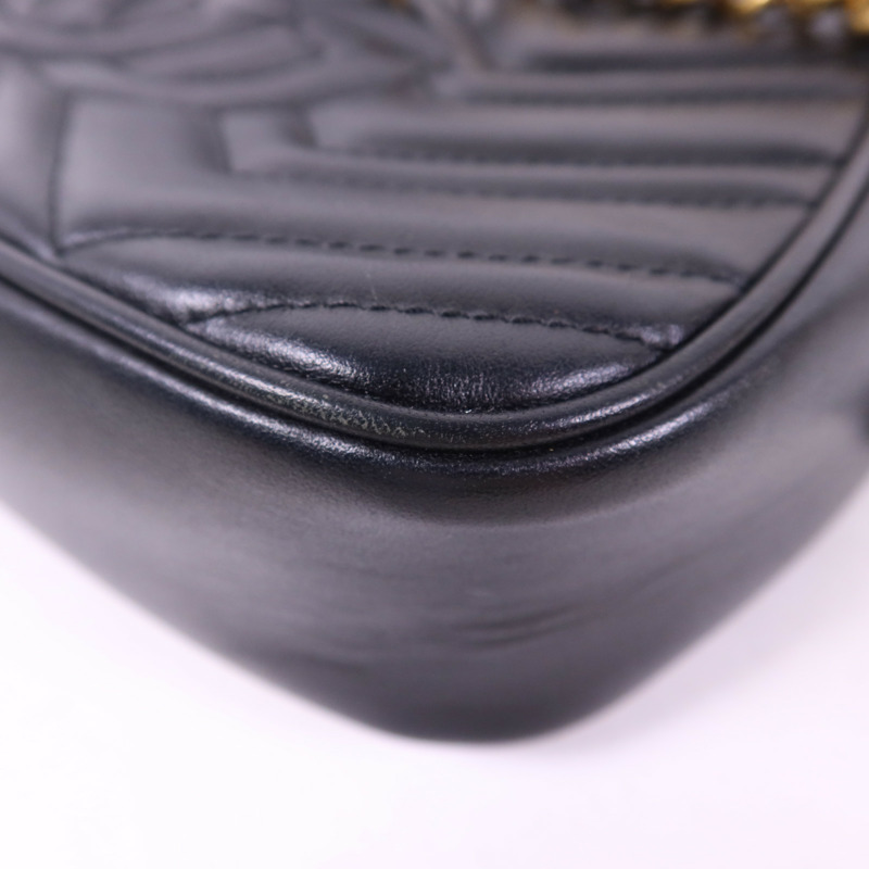 GUCCI 牛皮皮革GG Marmont Shoulder Bag金扣肩背袋-13