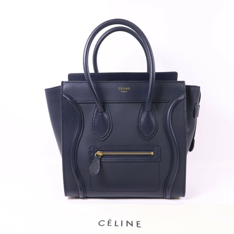 CELINE 牛皮皮革Micro Luggage金扣手挽袋-9