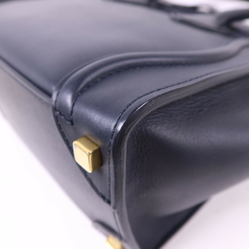 CELINE 牛皮皮革Micro Luggage金扣手挽袋-13