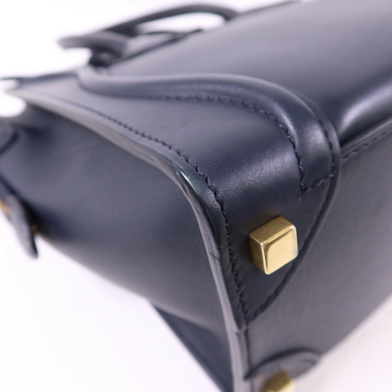 CELINE 牛皮皮革Micro Luggage金扣手挽袋-14