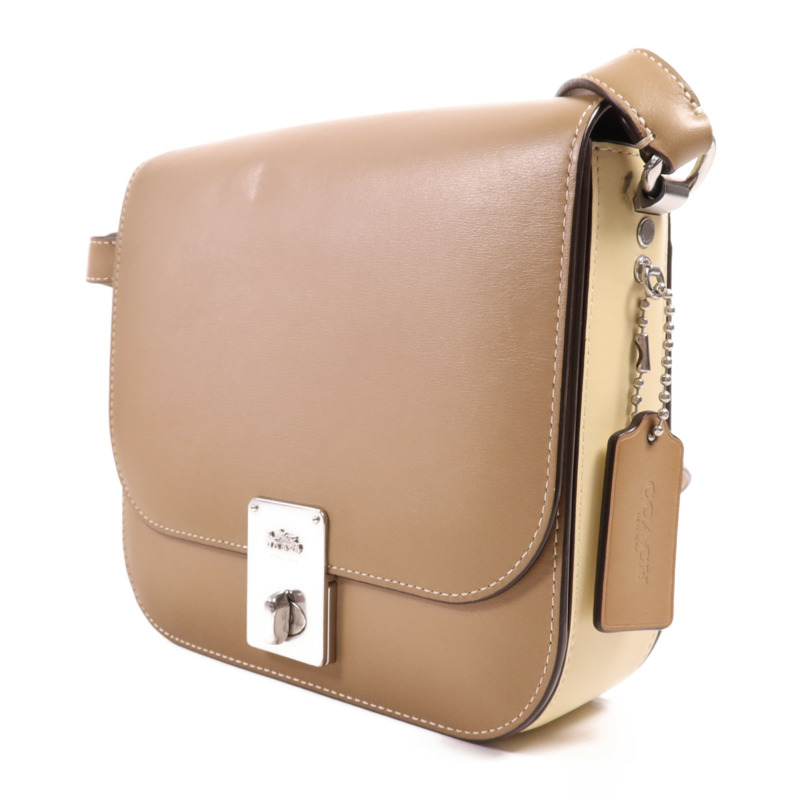 COACH 牛皮皮革Shoulder Bag銀扣肩背袋-2