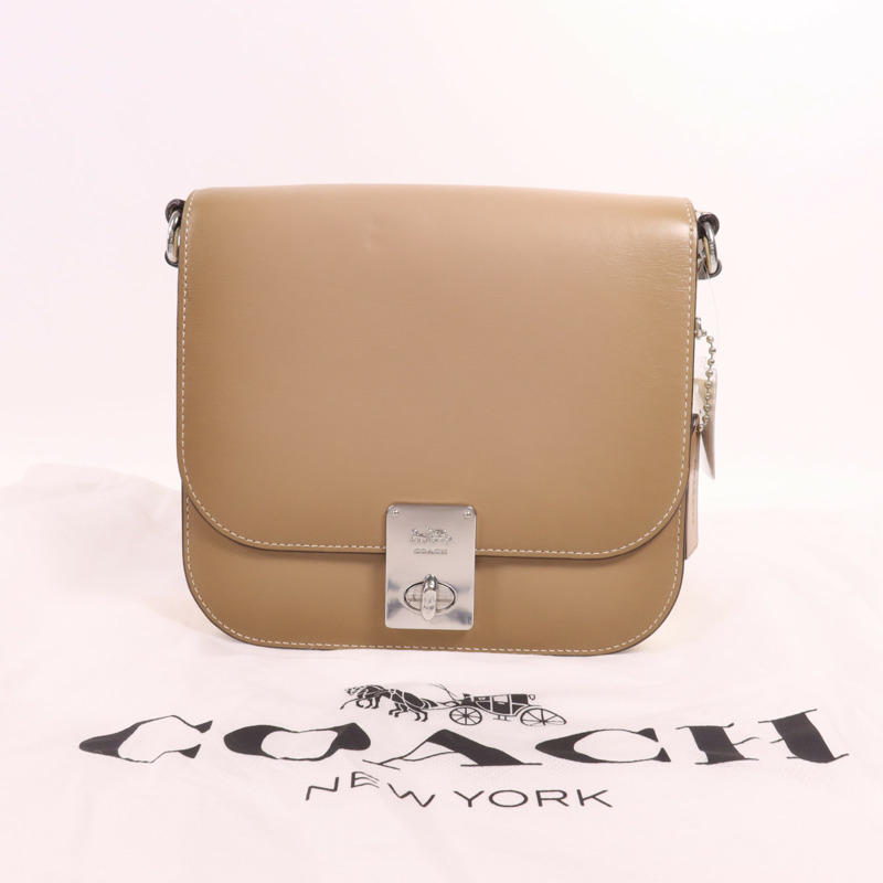 COACH 牛皮皮革Shoulder Bag銀扣肩背袋-19