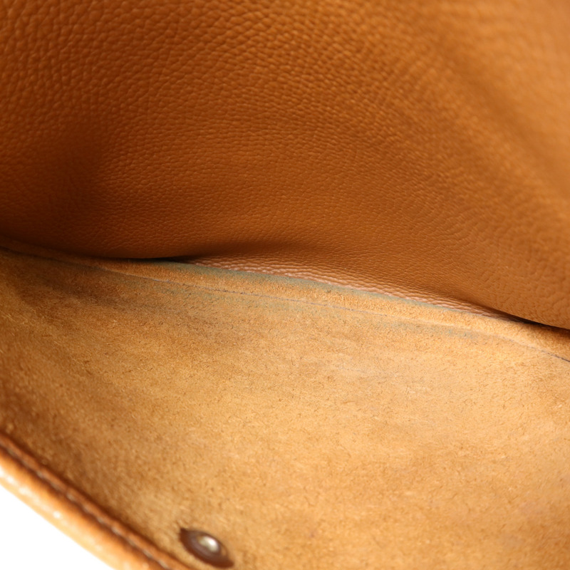 HERMES Clemence皮革Evelyne PM銀扣肩背袋Gold-16