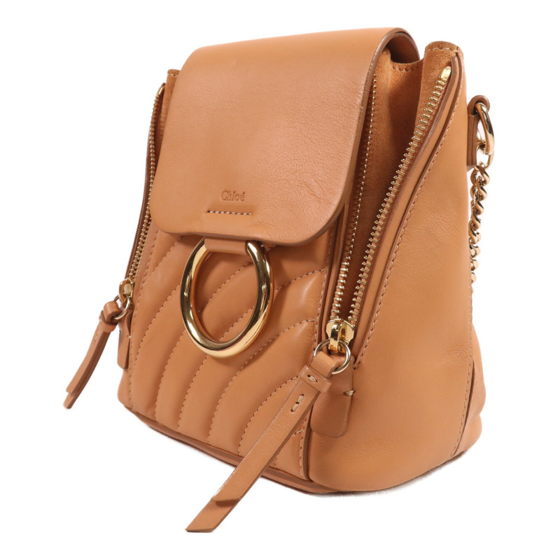 Chloe 牛皮皮革Backpack金扣背包-2