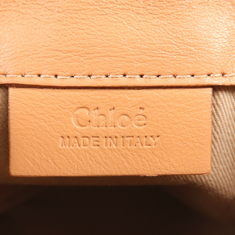 Chloe 牛皮皮革Backpack金扣背包-5