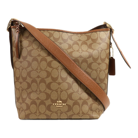 COACH 塗層帆布Shoulder Bag金扣肩背袋