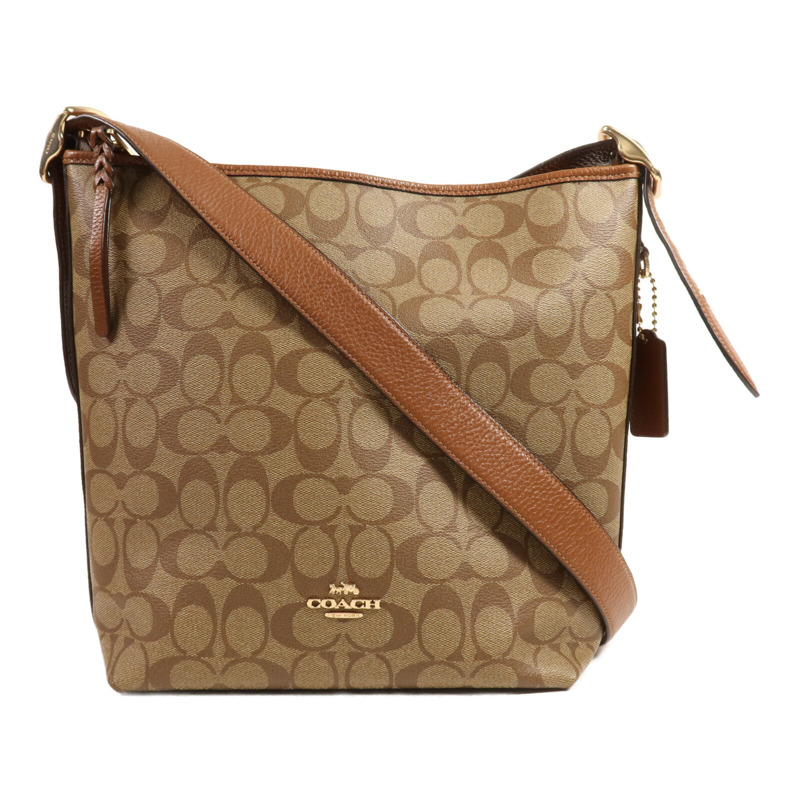 COACH 塗層帆布Shoulder Bag金扣肩背袋-0