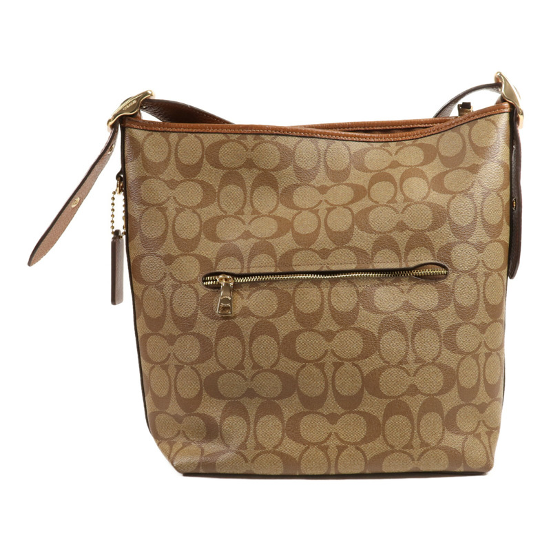 COACH 塗層帆布Shoulder Bag金扣肩背袋-1