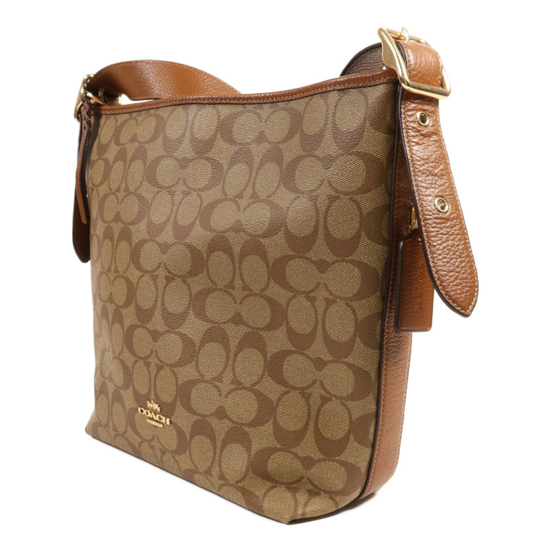 COACH 塗層帆布Shoulder Bag金扣肩背袋-2