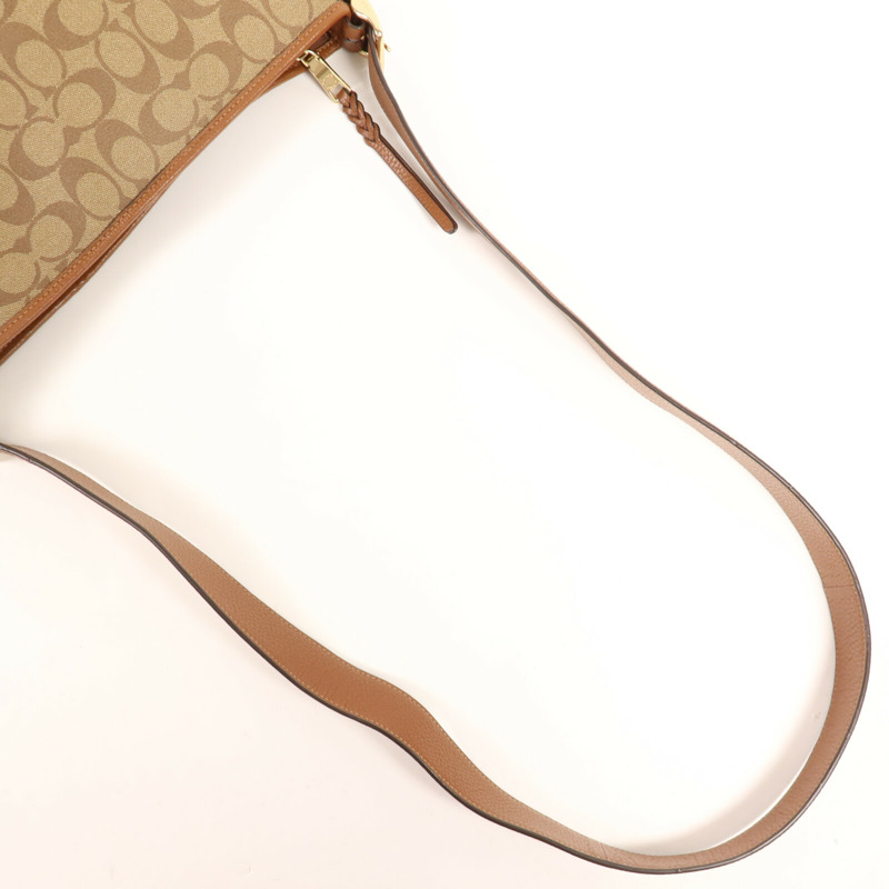 COACH 塗層帆布Shoulder Bag金扣肩背袋-6