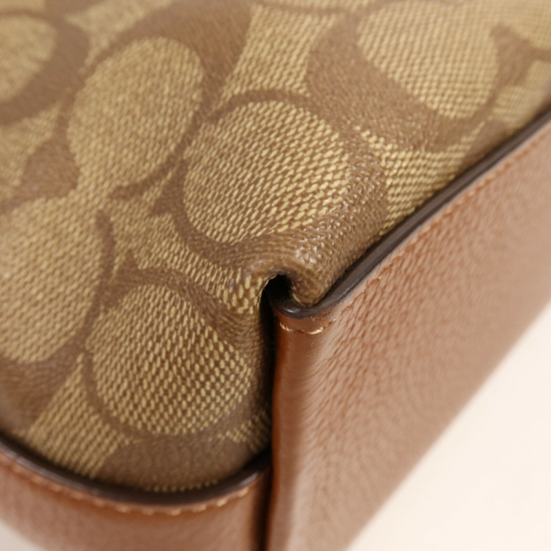 COACH 塗層帆布Shoulder Bag金扣肩背袋-8