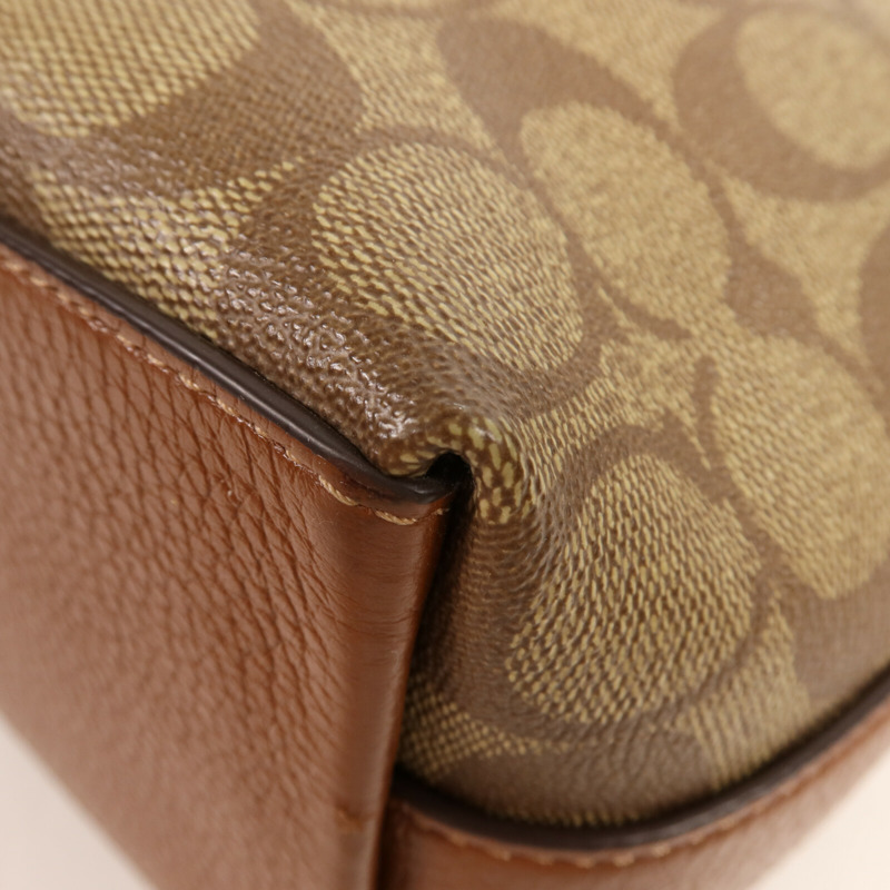 COACH 塗層帆布Shoulder Bag金扣肩背袋-9