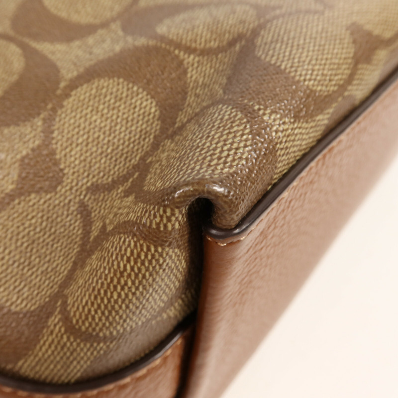 COACH 塗層帆布Shoulder Bag金扣肩背袋-10