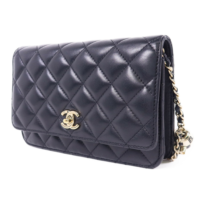 CHANEL 羊皮皮革WOC Wallet On Chain金扣鏈帶肩背袋-2