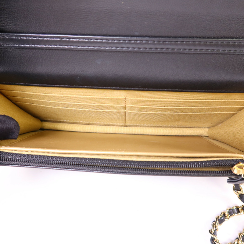 CHANEL 羊皮皮革WOC Wallet On Chain金扣鏈帶肩背袋-4