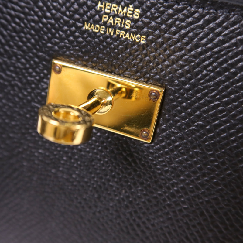 HERMES Epsom皮革Kelly Wallet金扣長錢包Noir-11