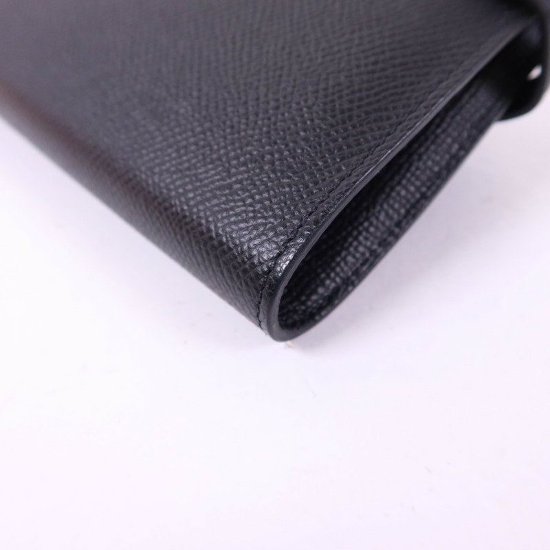 HERMES Epsom皮革Kelly Wallet金扣長錢包Noir-15