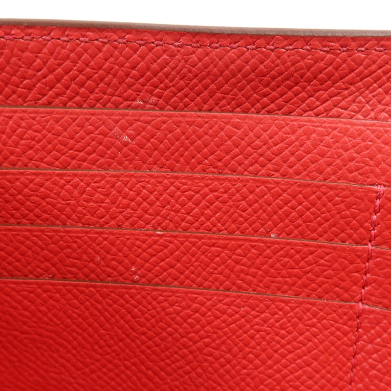 HERMES Epsom皮革Kelly Long Wallet銀扣長錢包Rouge Casaque-18