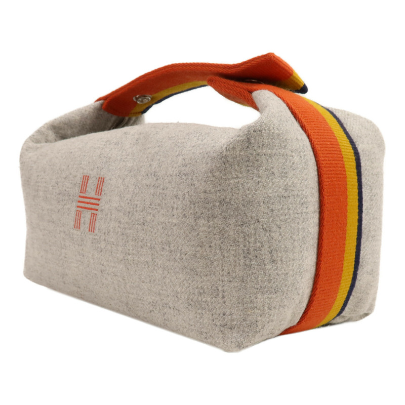 HERMES 羊毛Bride A Brac Case銀扣手挽袋-2
