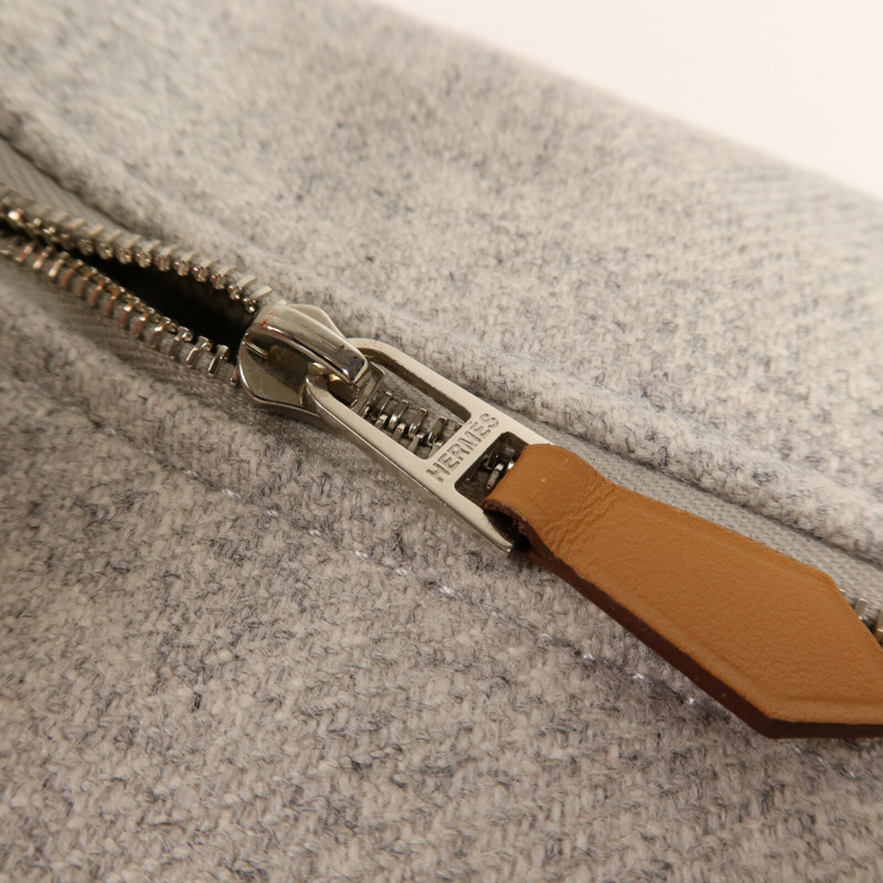 HERMES 羊毛Bride A Brac Case銀扣手挽袋-7